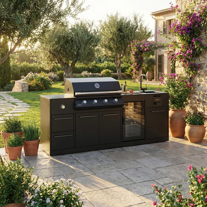 Cucina da Esterno Brabura Lite 400 Nera con Copertura Omaggio