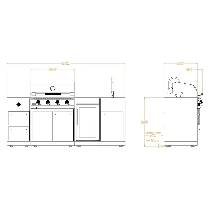 Cucina da Esterno Brabura Lite 400 Nera con Copertura Omaggio