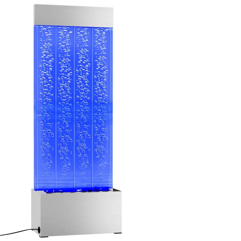Bubbelzuil Met Rgb Led's 110 Cm Roestvrij Staal En Acryl