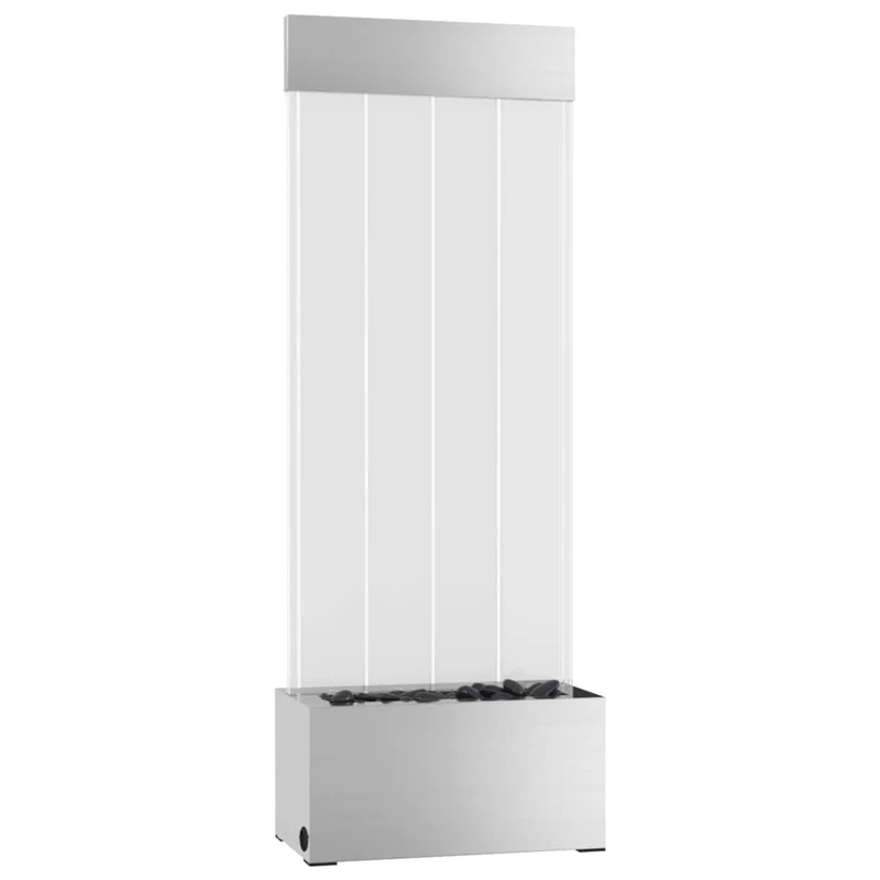 Bubbelzuil Met Rgb Led's 110 Cm Roestvrij Staal En Acryl