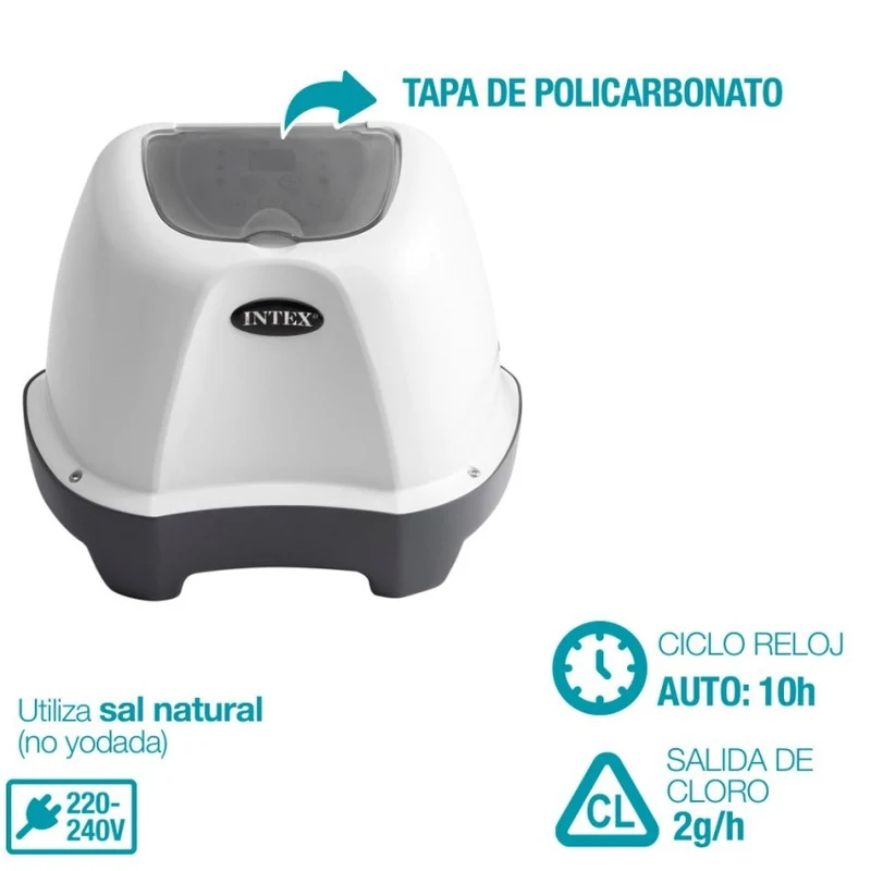 Intex Krystal Clear QS200 Clorador Salino 2g/h para Piscinas