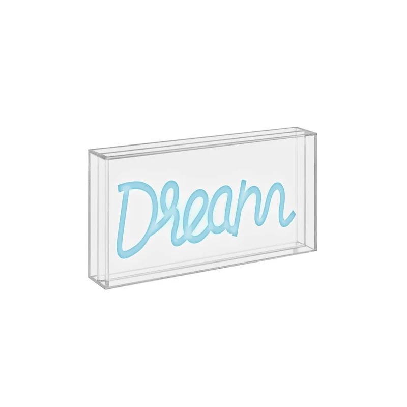 Insegna Neon Scritta Decorativa Dream 35x13cm Rosa Wd Lifestyle