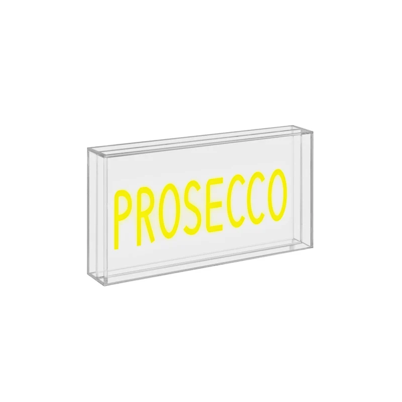 Insegna Neon Prosecco con Cornice in Plexiglass 30x15 cm Wd Lifestyle
