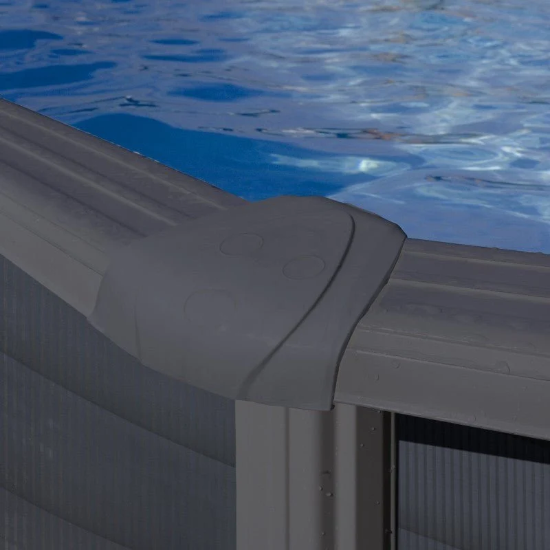 Piscina elevada Gre Ovalada antracita 132cm de altura