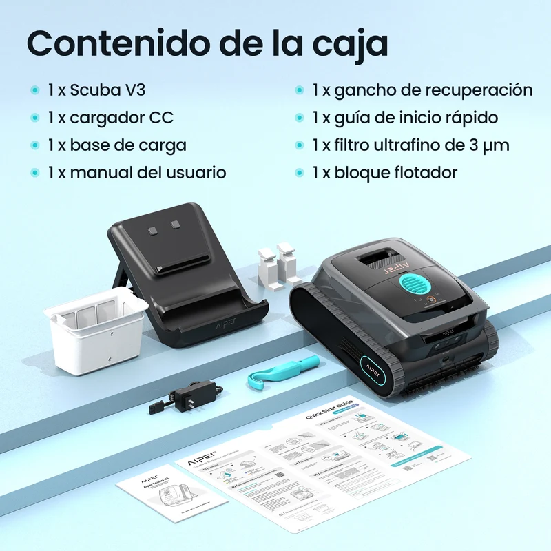 Aiper Scuba V3 Robot Limpiafondos de piscina de batería sin cable