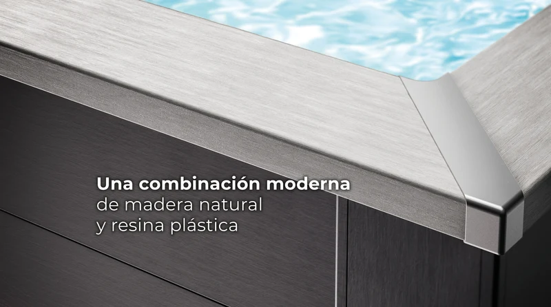 Piscina elevada de composite Gre rectangular KPCOR60LT con iluminación LED (606 × 326 × 124 cm)