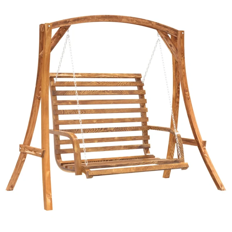 Schommelbank Vurenhout Met Teak Afwerking
