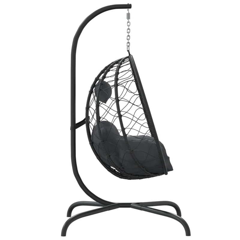 Hangende Ei-Stoel Met Kussen Poly Rattan & Staal