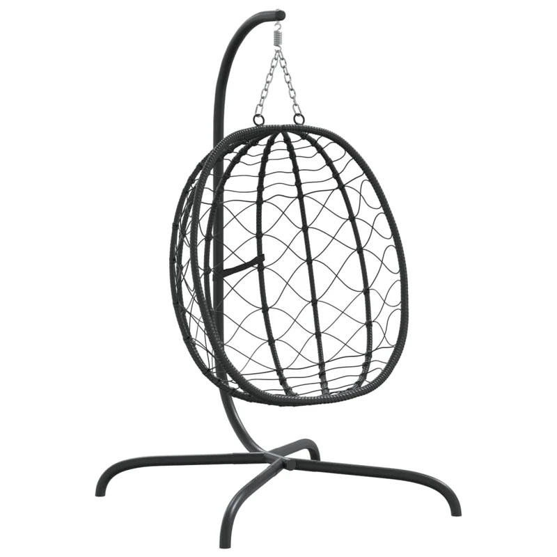 Hangende Ei-Stoel Met Kussen Poly Rattan & Staal