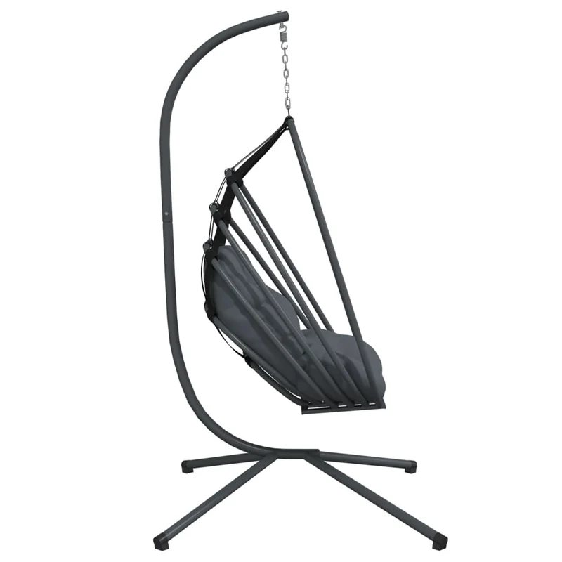 Hangende Egg Chair Met Standaard Antraciet Staal