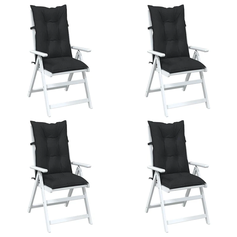 Set Hoge Rug Stoelkussens 4 St Polyester