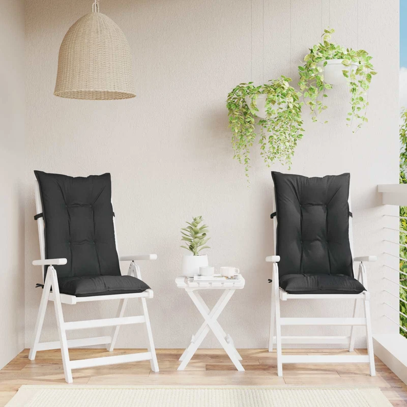 Set Hoge Rug Stoelkussens 4 St Polyester