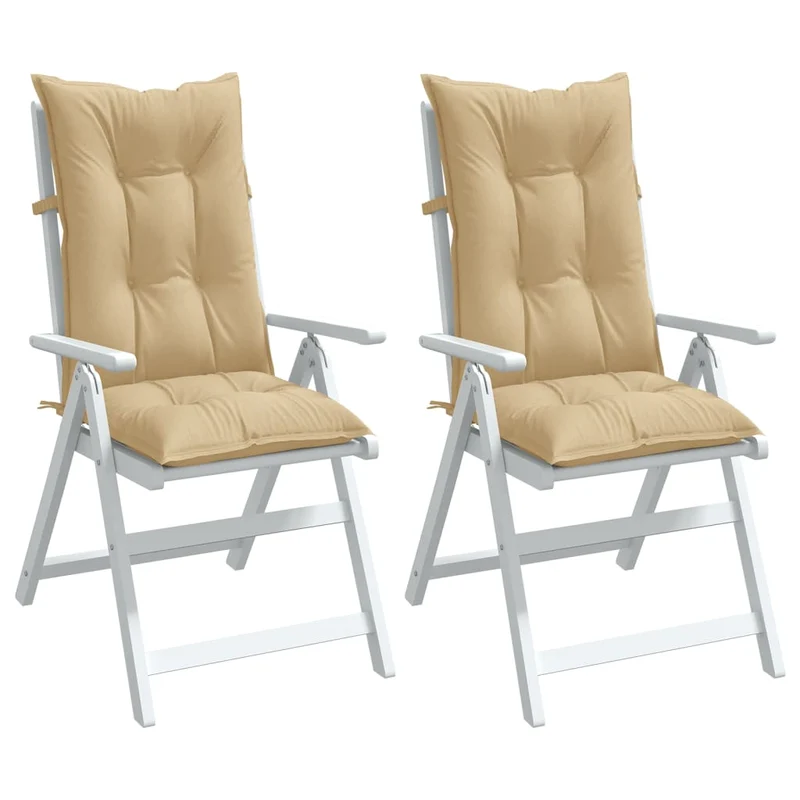 Set Hoge Rug Stoelkussens 4 St Polyester