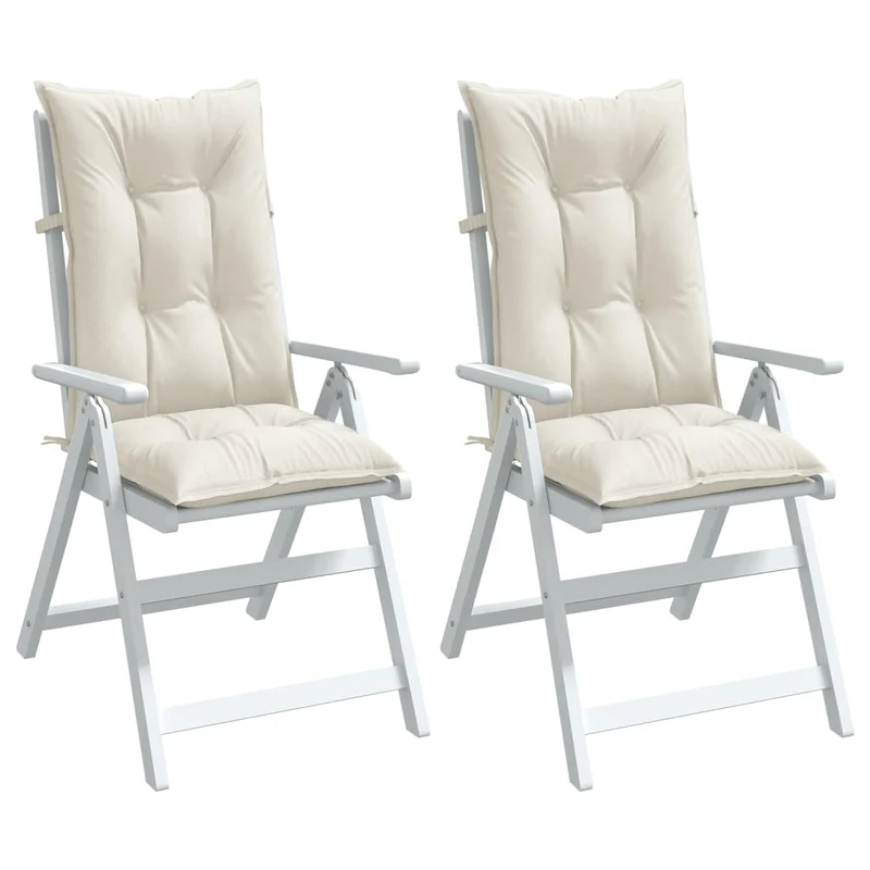 Set Hoge Rug Stoelkussens 4 St Polyester