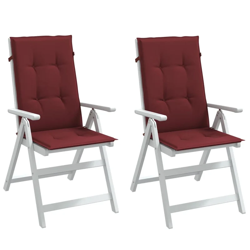 Set Hoge Rug Stoelkussens 4 St Polyester