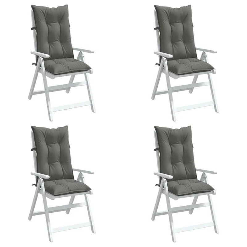Set Hoge Rug Stoelkussens 4 St Polyester