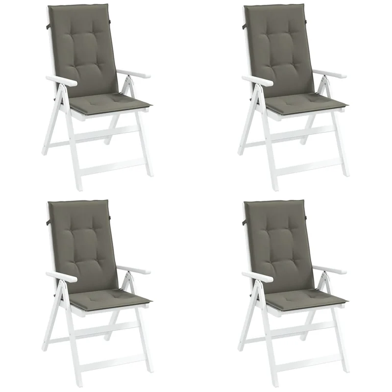 Set Hoge Rug Stoelkussens 4 St Polyester