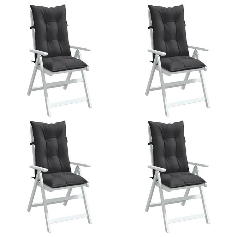 Set Hoge Rug Stoelkussens 4 St Polyester
