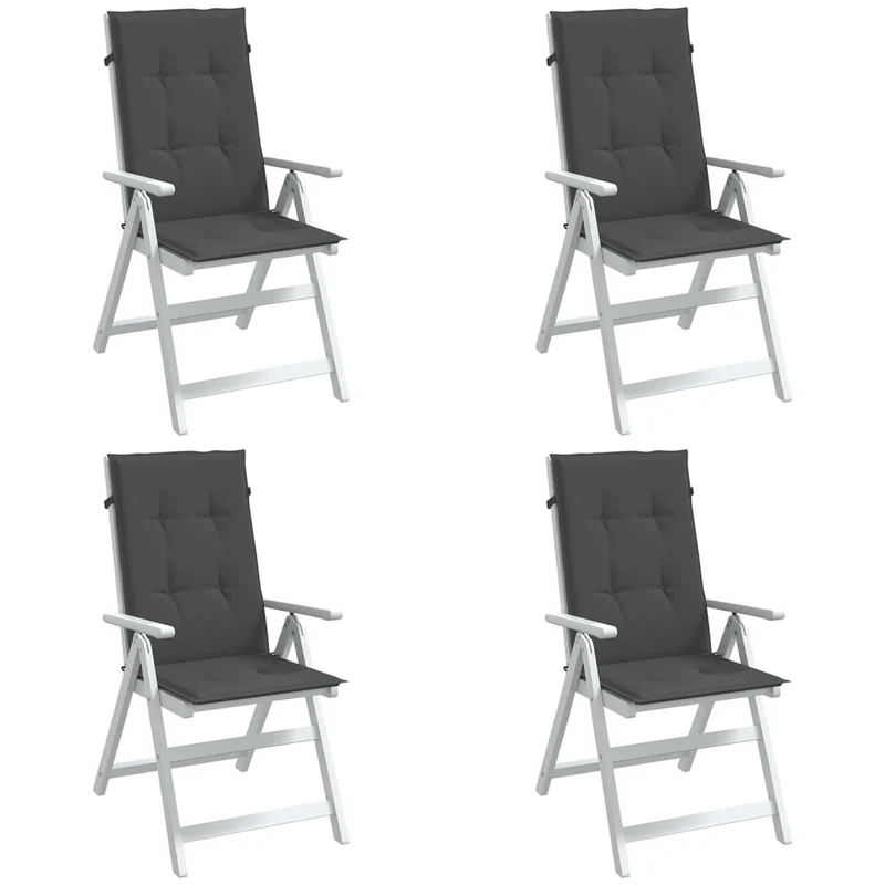 Set Hoge Rug Stoelkussens 4 St Polyester