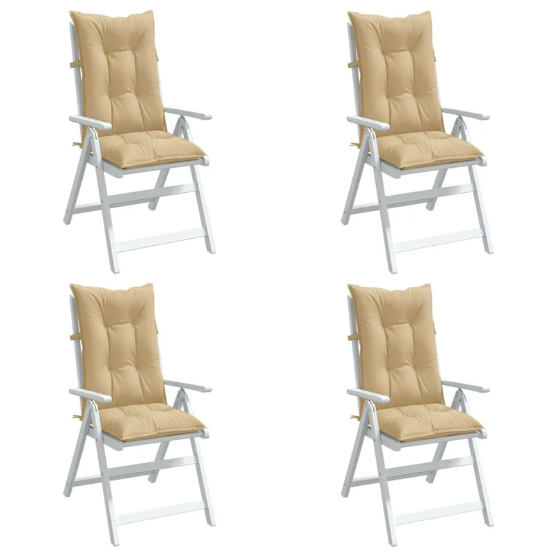 Set Hoge Rug Stoelkussens 4 St Polyester