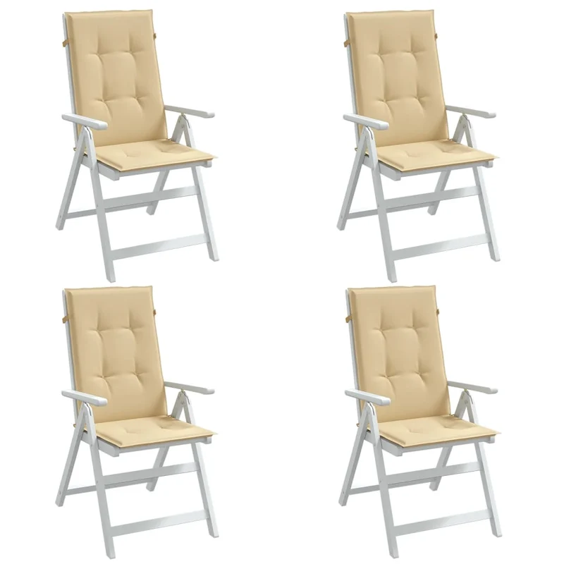 Set Hoge Rug Stoelkussens 4 St Polyester