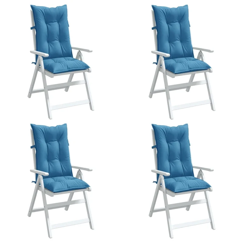 Set Hoge Rug Stoelkussens 4 St Polyester