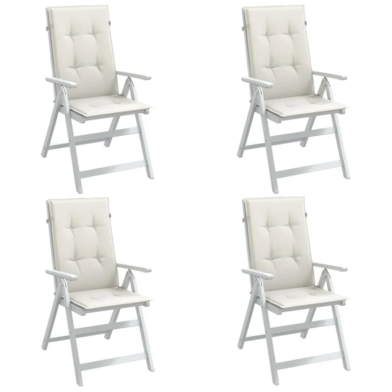 Set Hoge Rug Stoelkussens 4 St Polyester