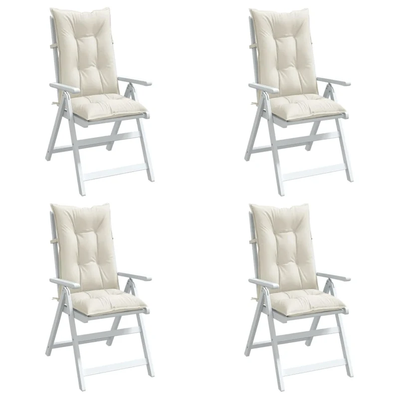 Set Hoge Rug Stoelkussens 4 St Polyester
