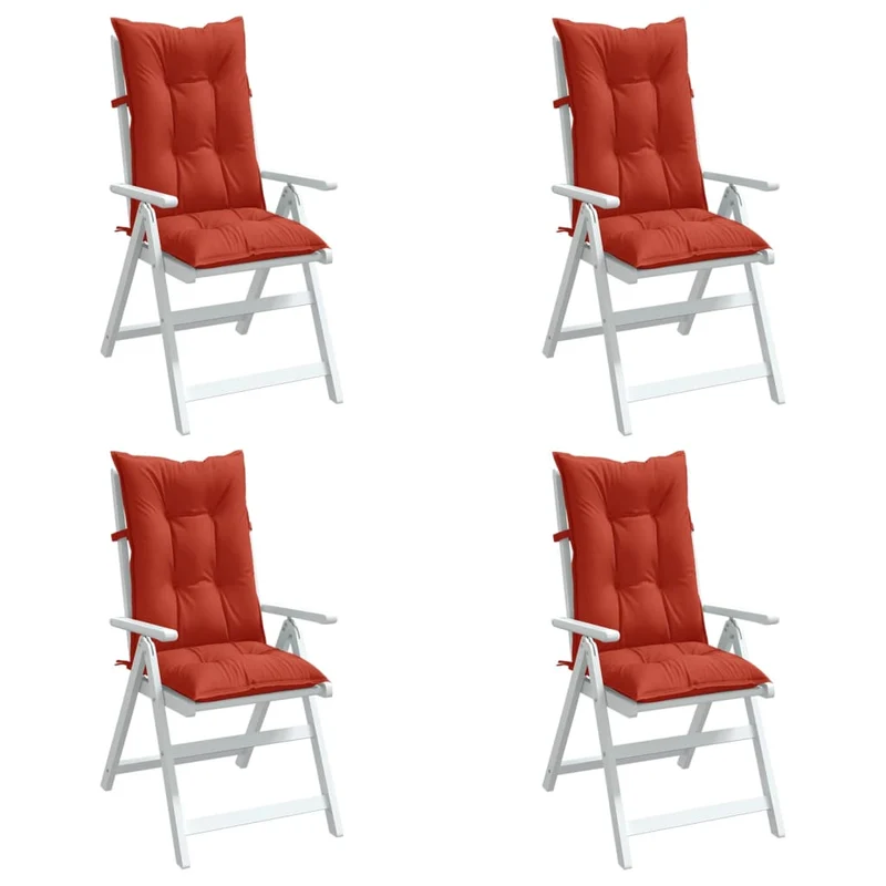 Set Hoge Rug Stoelkussens 4 St Polyester