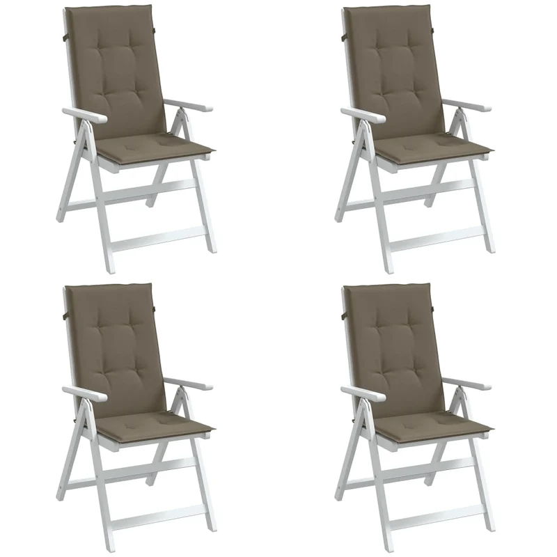Set Hoge Rug Stoelkussens 4 St Polyester