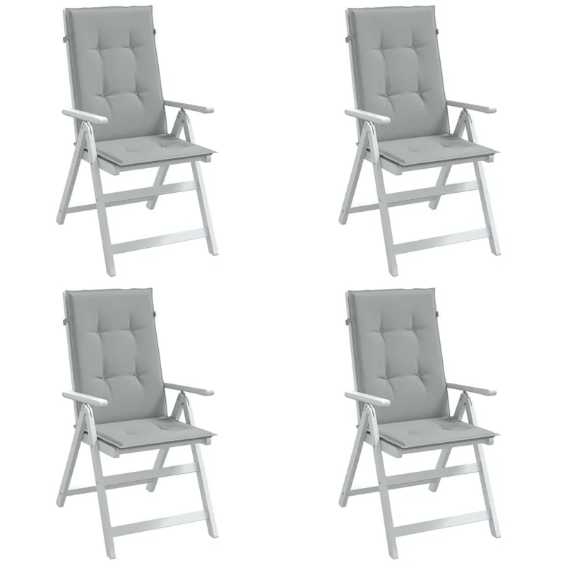 Set Hoge Rug Stoelkussens 4 St Polyester
