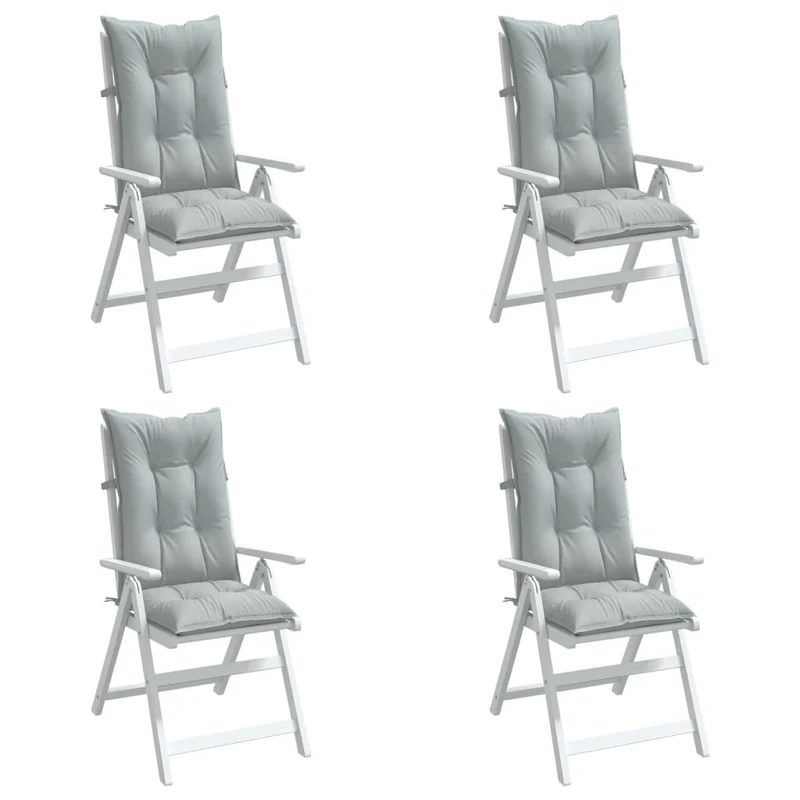 Set Hoge Rug Stoelkussens 4 St Polyester