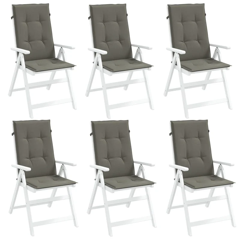 Set Hoge Rug Stoelkussens 4 St Polyester