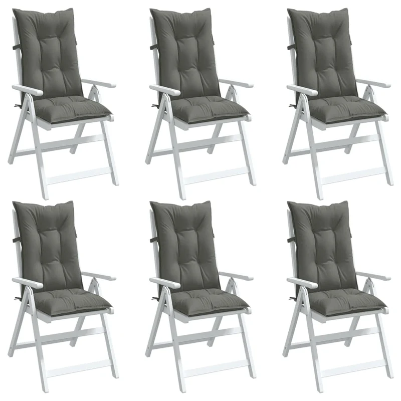Set Hoge Rug Stoelkussens 4 St Polyester