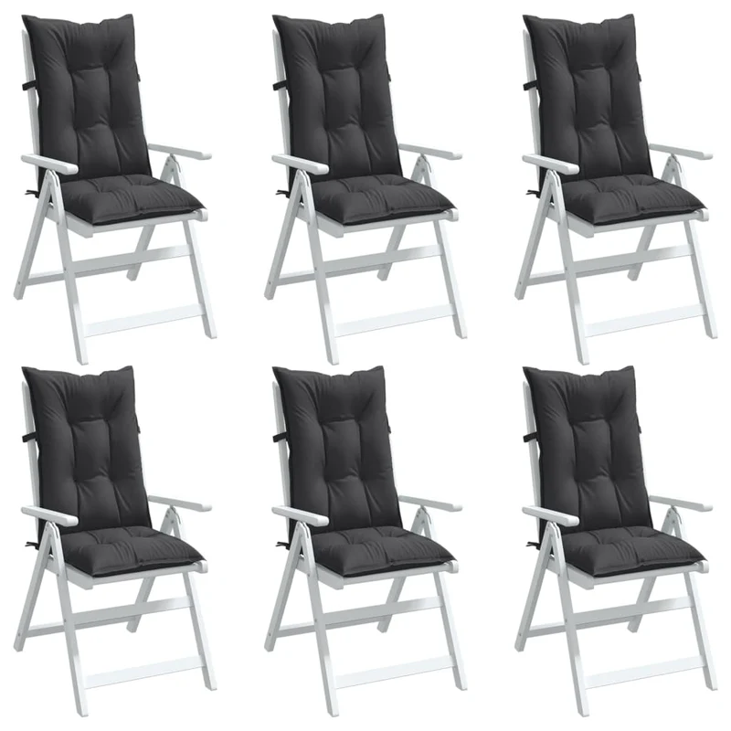 Set Hoge Rug Stoelkussens 4 St Polyester