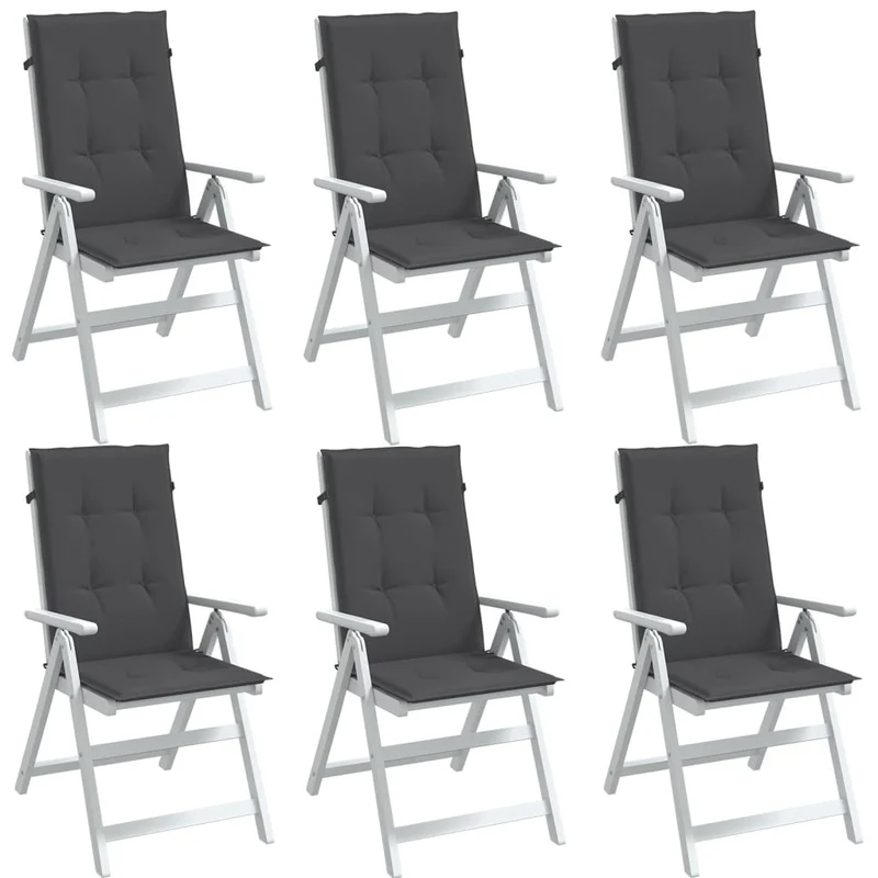 Set Hoge Rug Stoelkussens 4 St Polyester