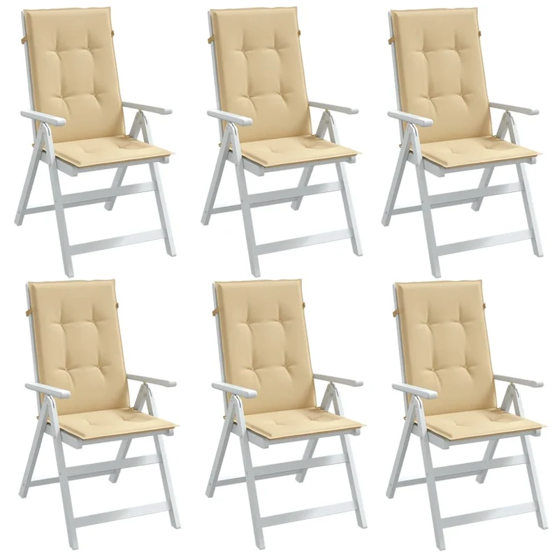 Set Hoge Rug Stoelkussens 4 St Polyester