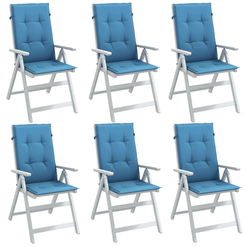 Set Hoge Rug Stoelkussens 4 St Polyester