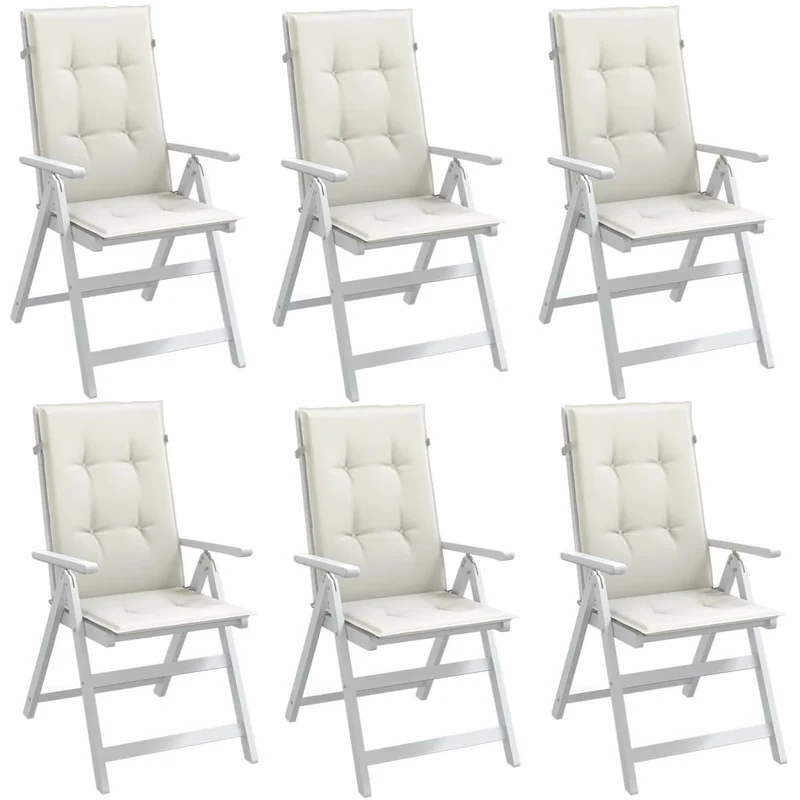 Set Hoge Rug Stoelkussens 4 St Polyester