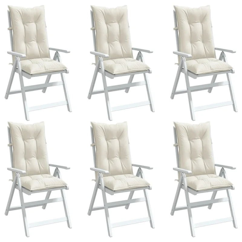 Set Hoge Rug Stoelkussens 4 St Polyester