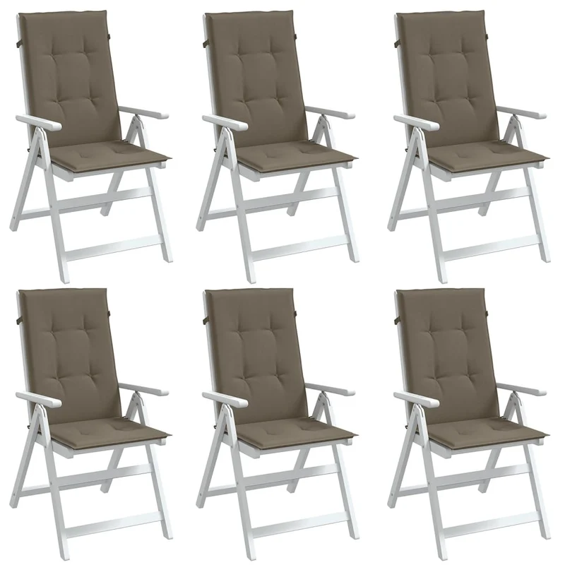 Set Hoge Rug Stoelkussens 4 St Polyester