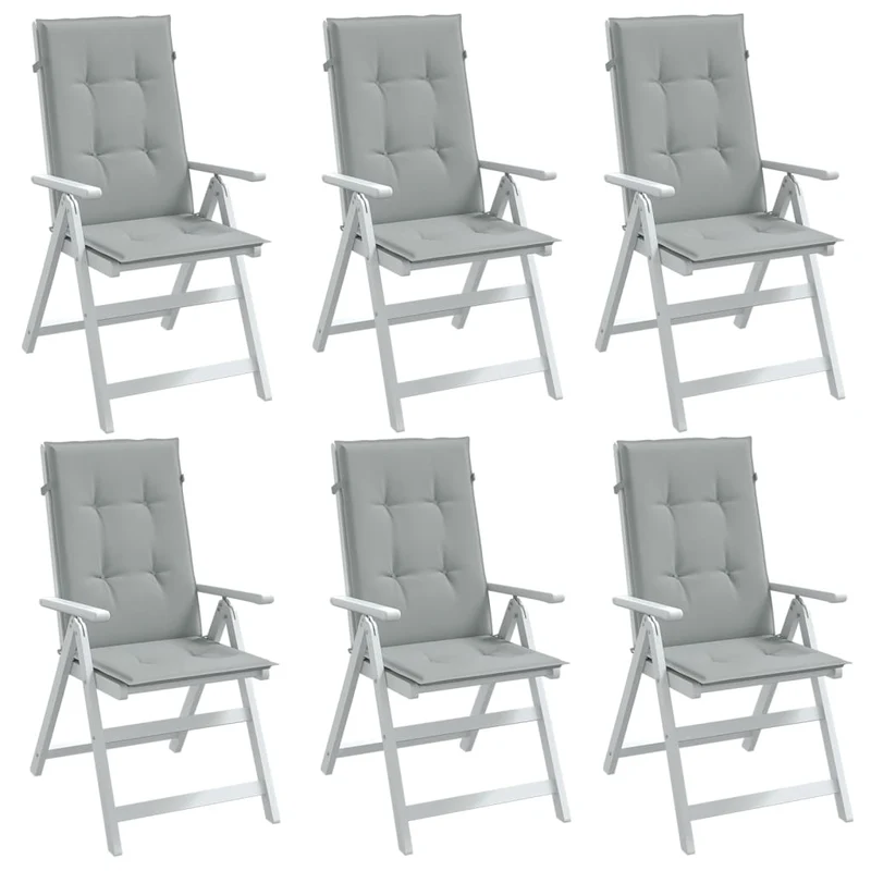 Set Hoge Rug Stoelkussens 4 St Polyester