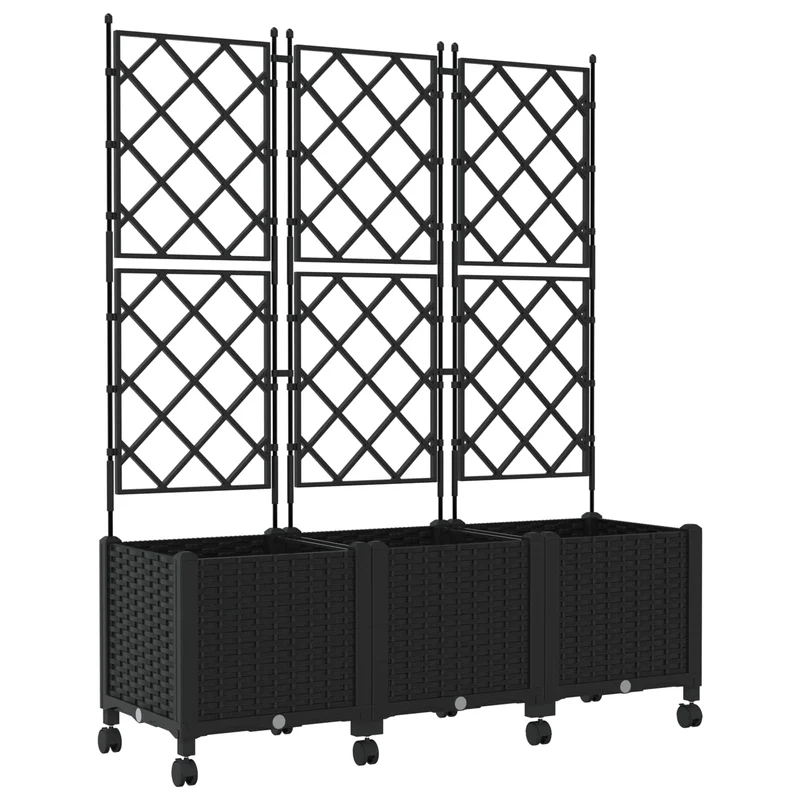 Tuinsteker Met Schutting En Wielen 3 St 120 X 40 X 149 Cm