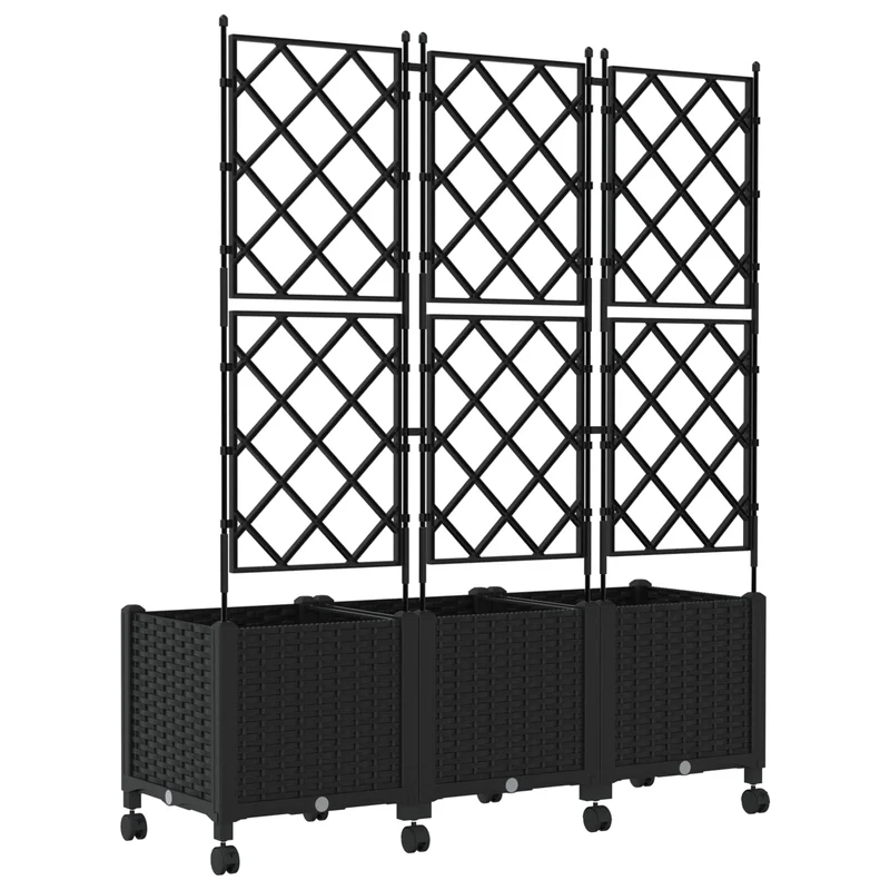 Tuinsteker Met Schutting En Wielen 3 St 120 X 40 X 149 Cm