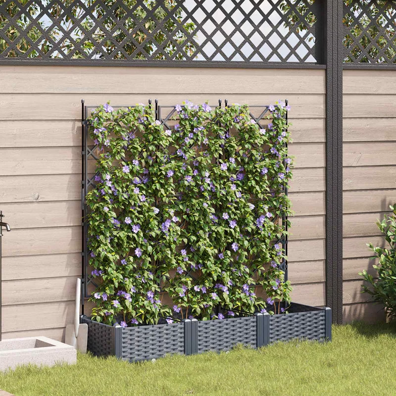 Tuinsteker Met Schutting En Wielen 3 St 120 X 40 X 149 Cm