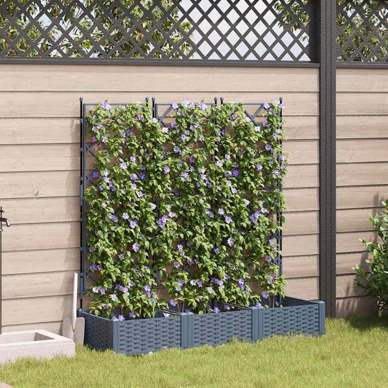 Tuinsteker Met Schutting En Wielen 3 St 120 X 40 X 149 Cm