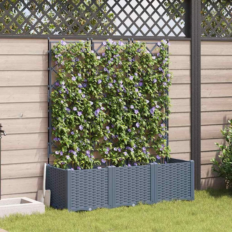 Tuinsteker Met Schutting En Wielen 3 St 120 X 40 X 149 Cm
