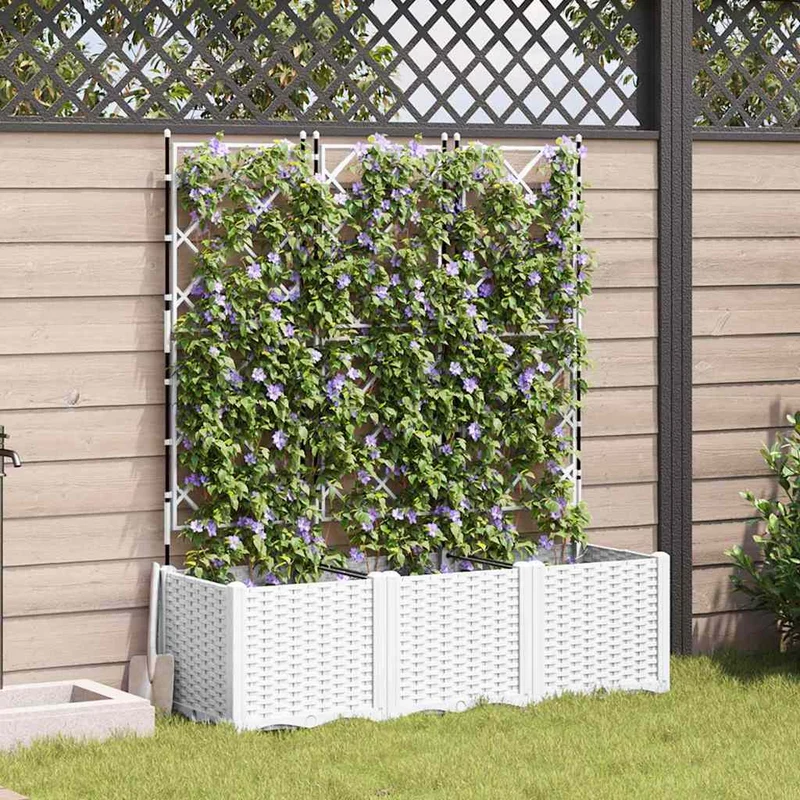 Tuinsteker Met Schutting En Wielen 3 St 120 X 40 X 149 Cm