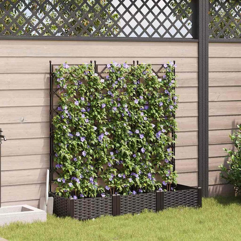 Tuinsteker Met Schutting En Wielen 3 St 120 X 40 X 149 Cm