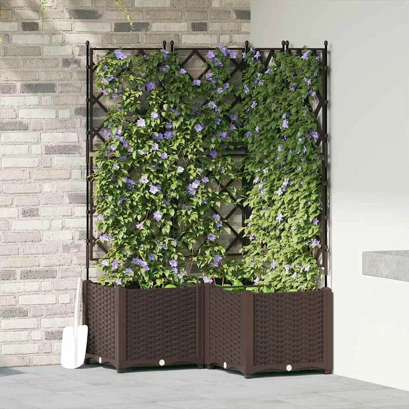 Tuinsteker Met Schutting En Wielen 3 St 120 X 40 X 149 Cm